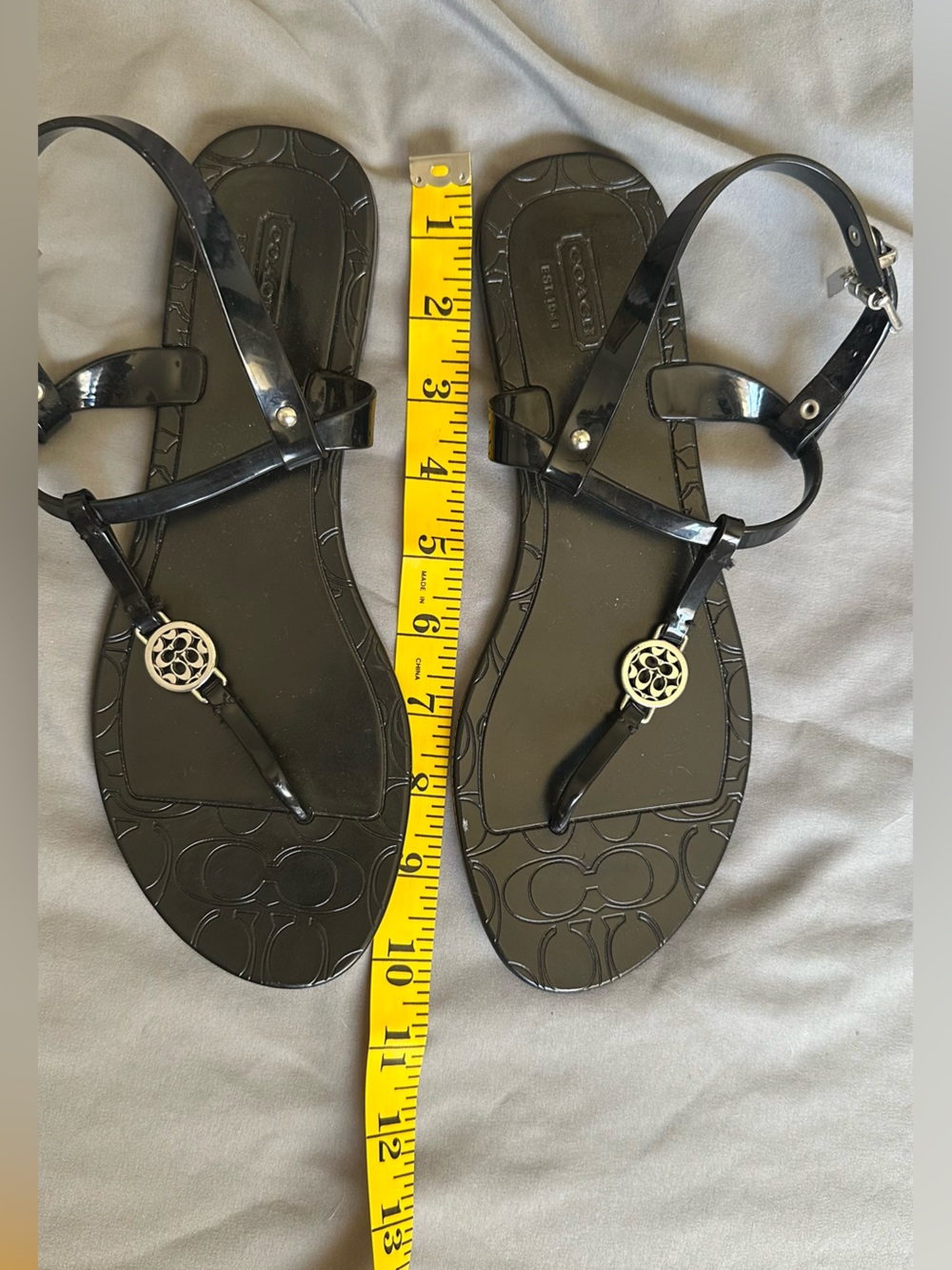 Coach 'Pansy' Logo T-Strap Jelly Sandal 9 - Picture 6 of 10